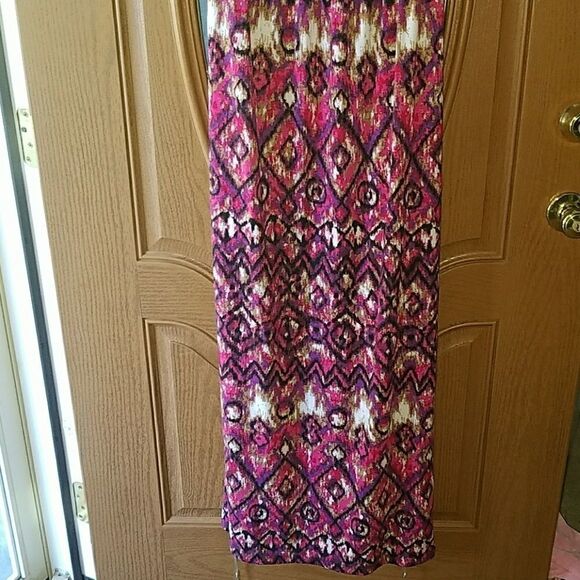 Mix and Co. fuchsia tribal maxi dress Sz. L NWT - Picture 3 of 5